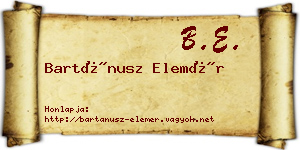 Bartánusz Elemér névjegykártya